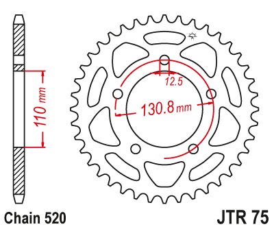 Звезда задняя JTR75.44
