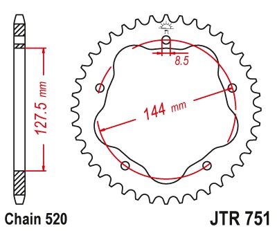 Звезда задняя JTR751.38