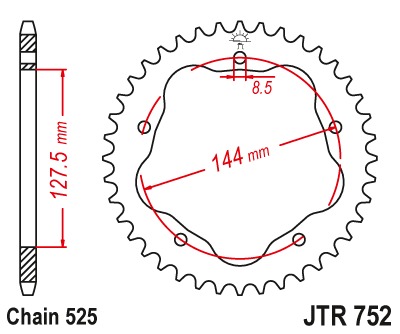 Звезда задняя JTR752.41