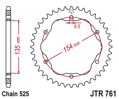 Звезда задняя JTR761.38