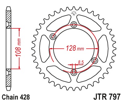 Звезда задняя JTR797.51