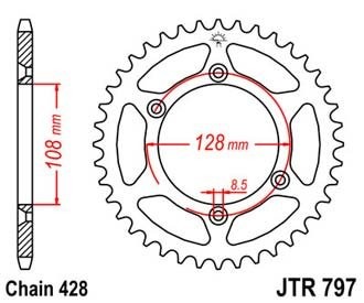 Звезда задняя JTR797.57