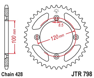 Звезда задняя JTR798.46