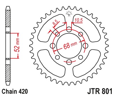 Звезда задняя JTR801.33