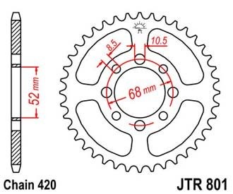 Звезда задняя JTR801.38