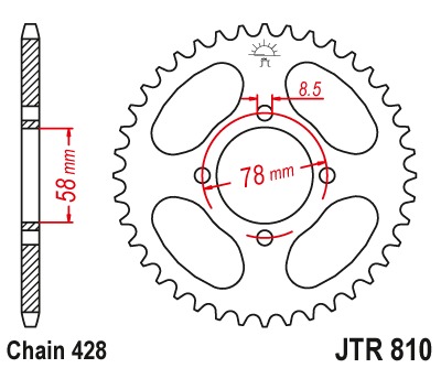Звезда задняя JTR810.43