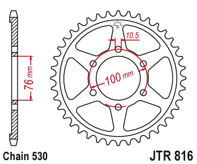 Звезда задняя JTR816.47