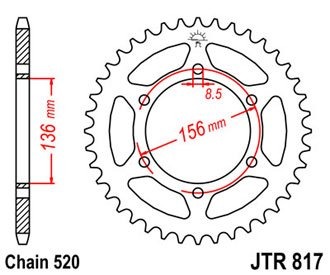 Звезда задняя JTR817.46