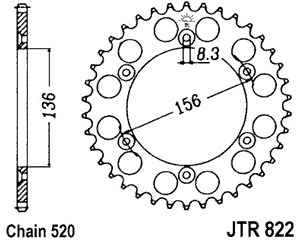 Звезда задняя JTR822.47