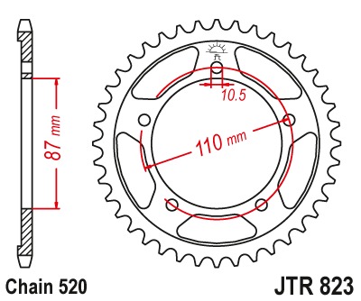 Звезда задняя JTR823.39ZBK