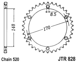 Звезда задняя JTR828.47