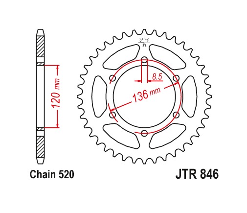 Звезда задняя JTR829.42