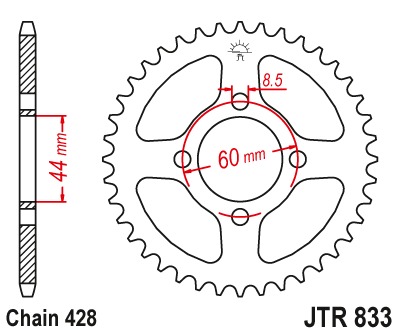 Звезда задняя JTR833.49