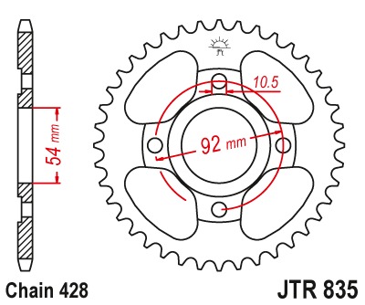 Звезда задняя JTR835.50