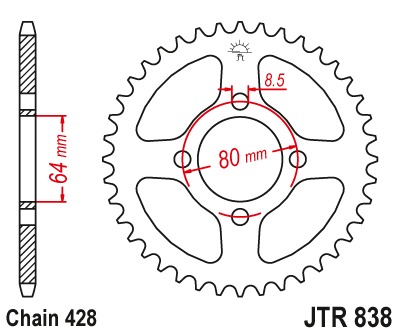 Звезда задняя JTR838.39