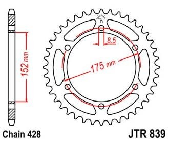Звезда задняя JTR839.57