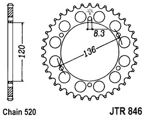 Звезда задняя JTR846.41
