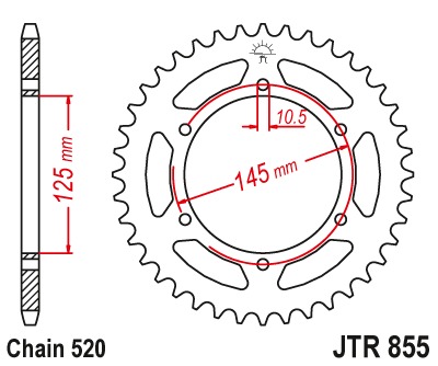 Звезда задняя JTR855.45ZBK