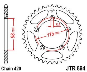 Звезда задняя JTR894.48ZBK