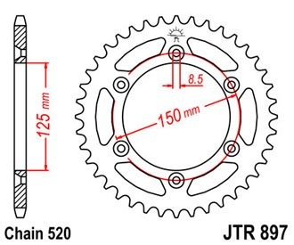 Звезда задняя JTR897.45SC