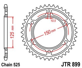 Звезда задняя JTR899.42