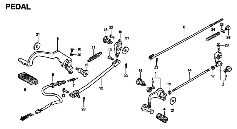 Педаль тормоза для мотоцикла Honda OEM 46501-MBA-670