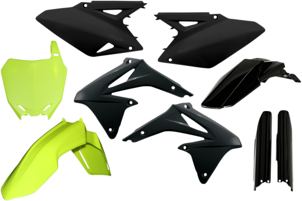 Full Replacement Body Kit - Black/Fluorescent Yellow - RMZ250