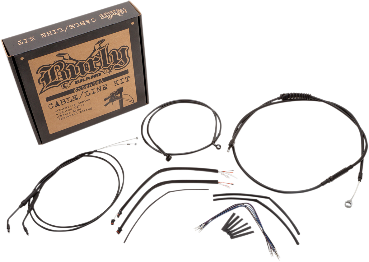 Complete Black Vinyl Handlebar Cable/Brake Line Kit for Ape Hanger Handlebars