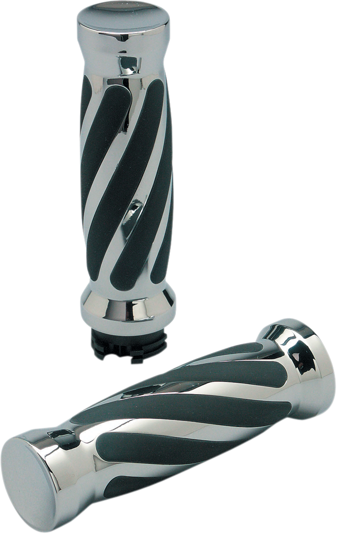 Chrome Twisted Rubber Grips for Cable
