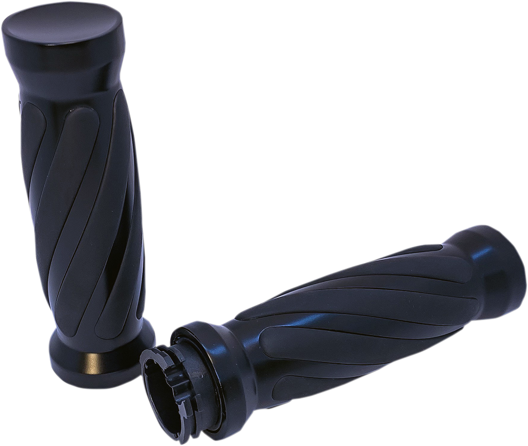 Black Twisted Rubber Grips for Cable