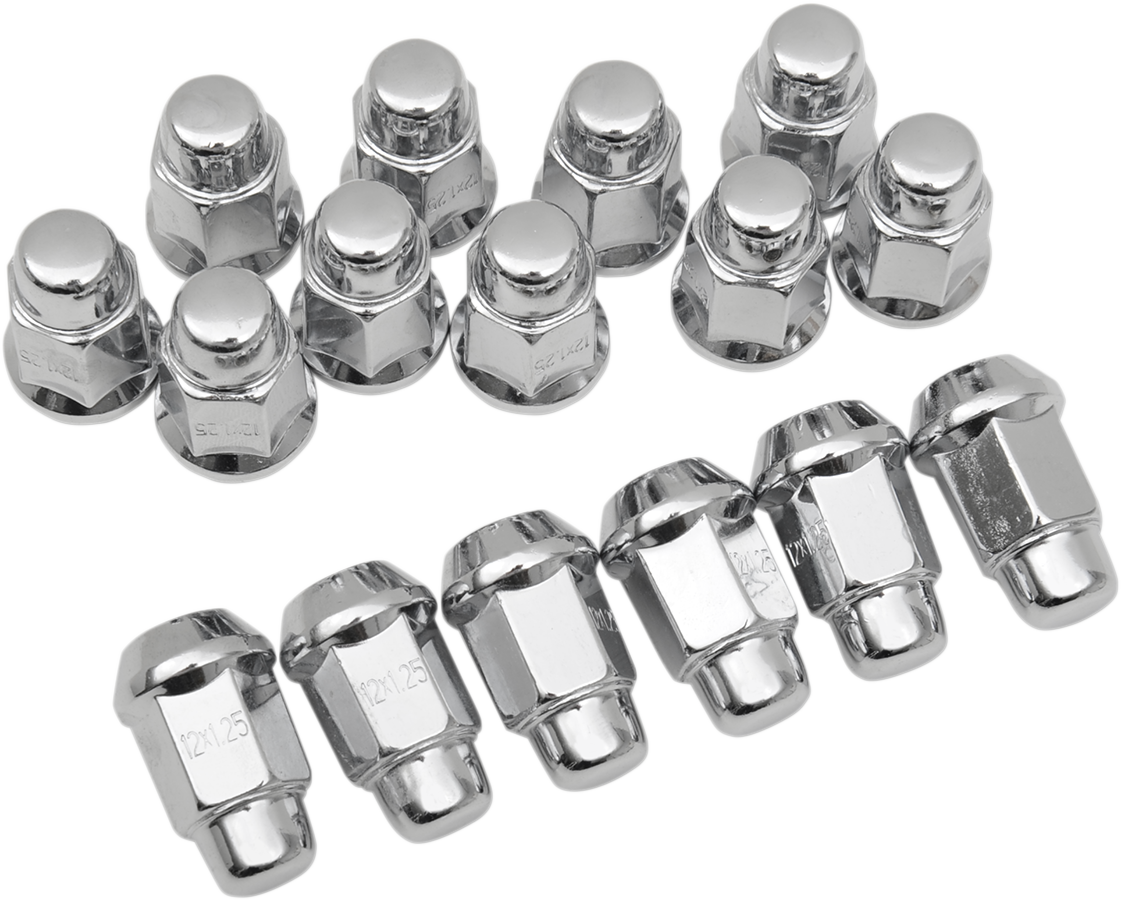 Lug Nut - Chrome - 12 mm - Tapered - 16 Pack
