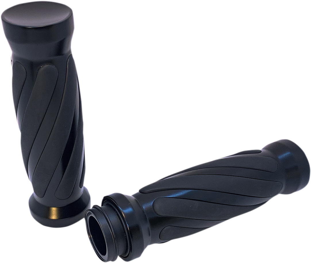 Black Twisted Rubber Grips for TBW