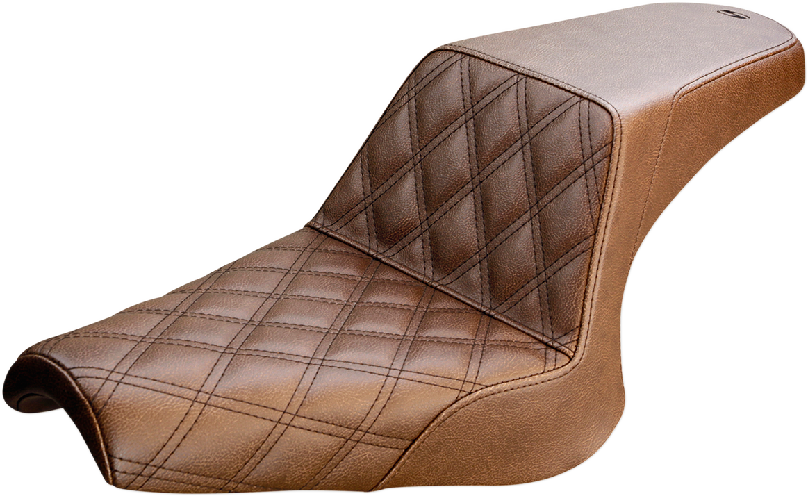 Step Up Seat - Front Lattice Stitched - Brown