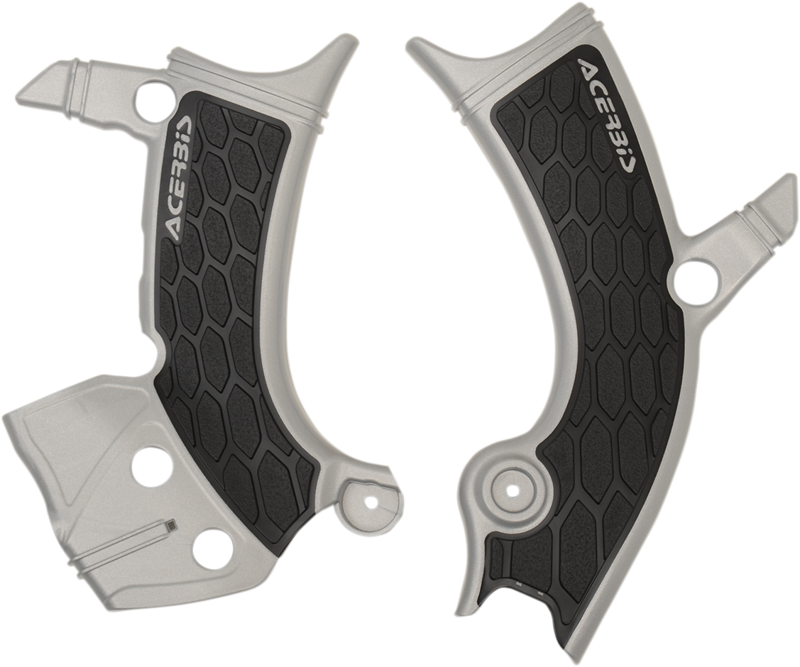X-Grip Frame Guards - Silver/Black - YZF/WRF