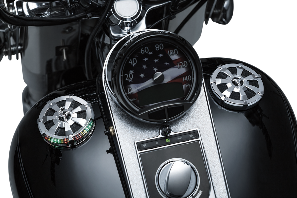 Alley Cat LED Fuel and Battery Gauges - Chrome -  3