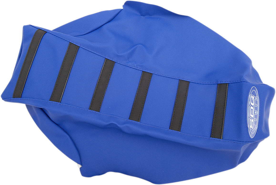 6-Ribbed Seat Cover - Blue/Black - YZ 450