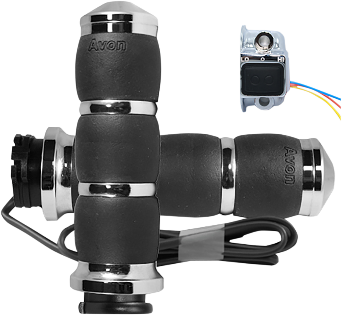 Chrome Heated Velvet Air Grips for Cable