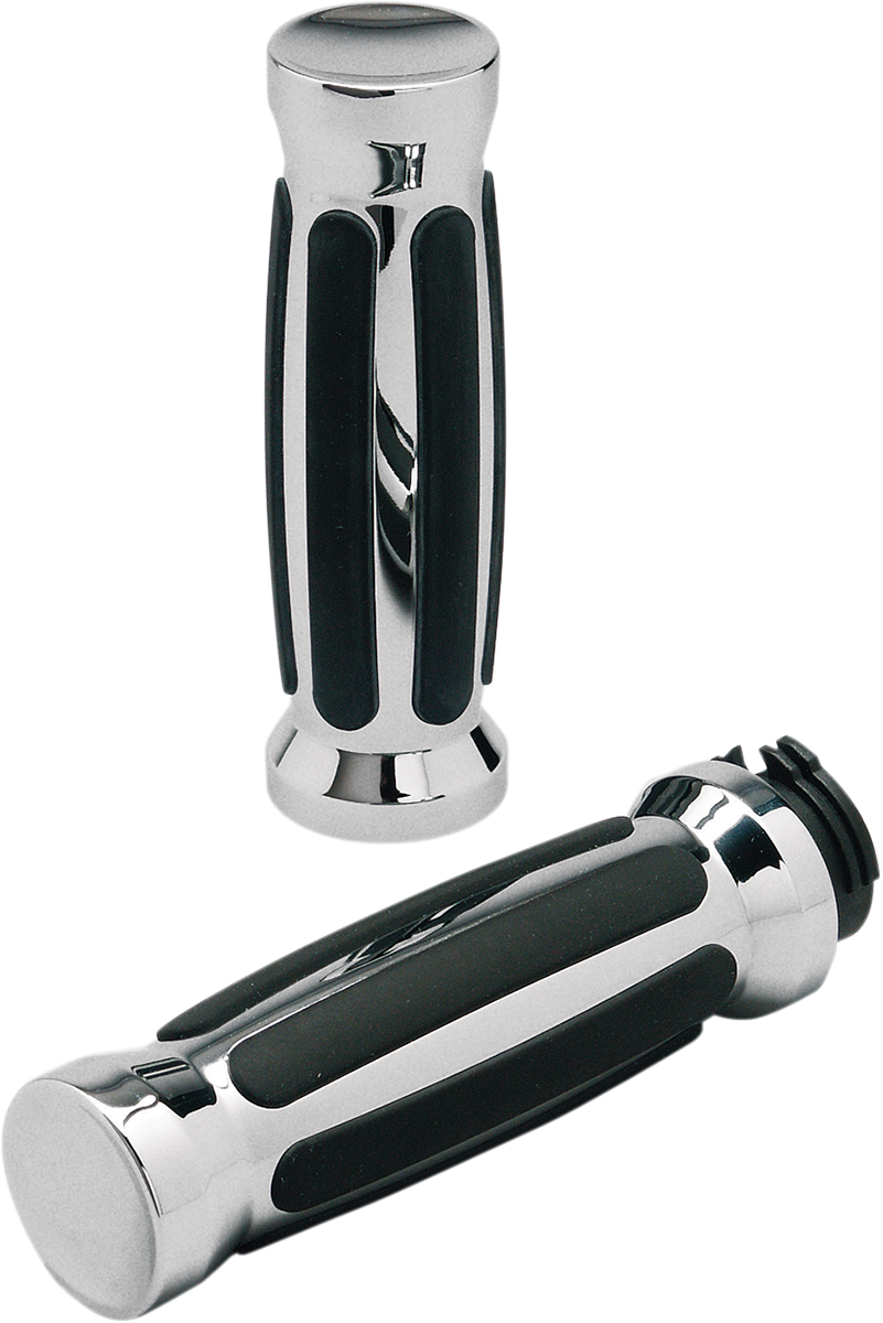 Chrome Straight Rubber Grips
