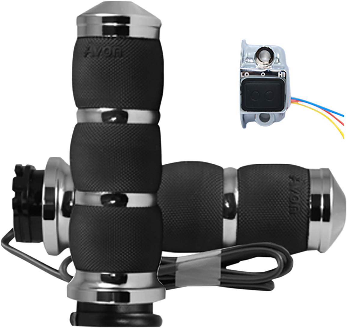 Chrome Heated Air Cushion Grips for Cable