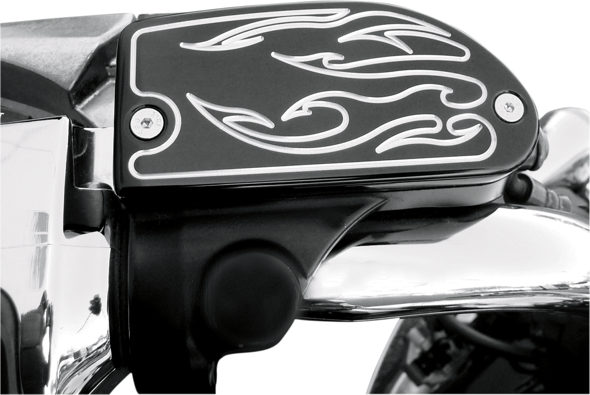 Black Flame Master Cylinder Cover for Yamaha