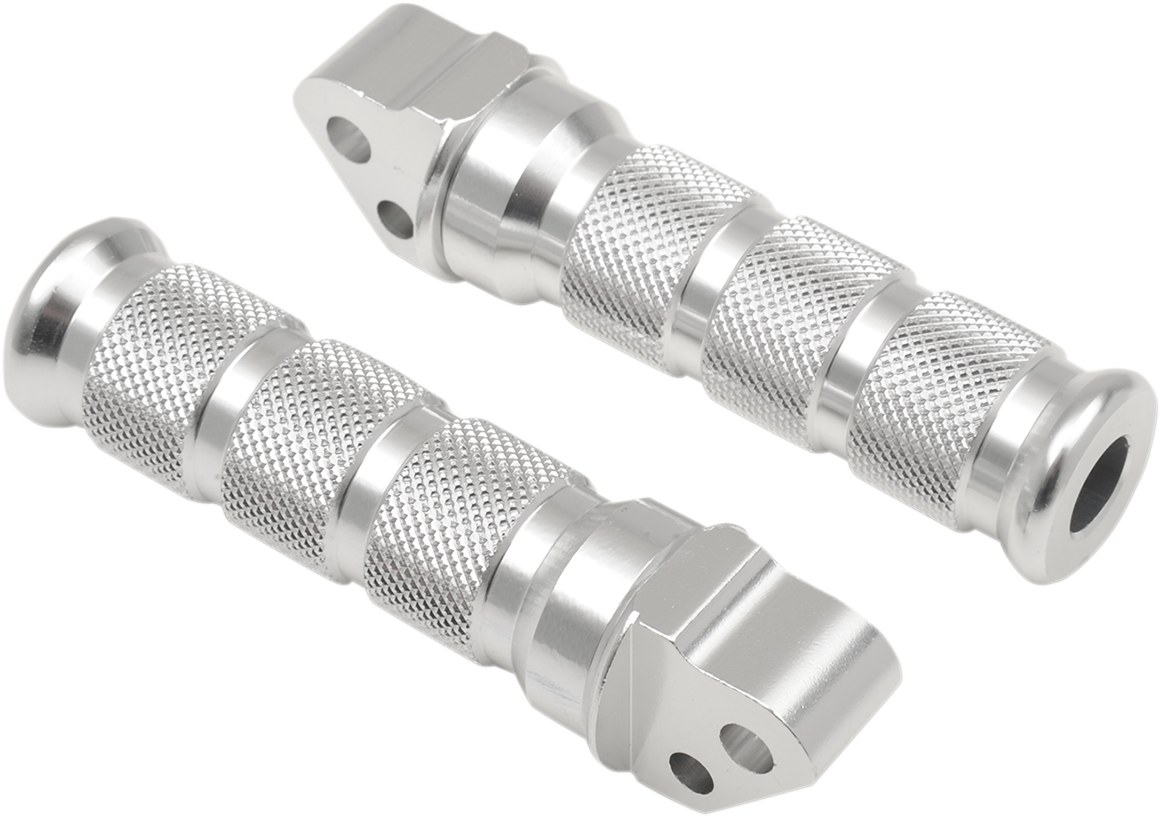 Rear Footpegs - Silver - Suzuki