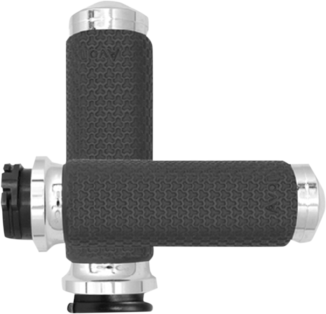 Large Chrome Memory Foam Grips