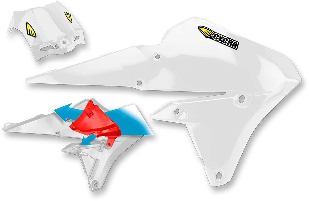 PowerFlow Shrouds - with Air Box Cover - White - YFZ