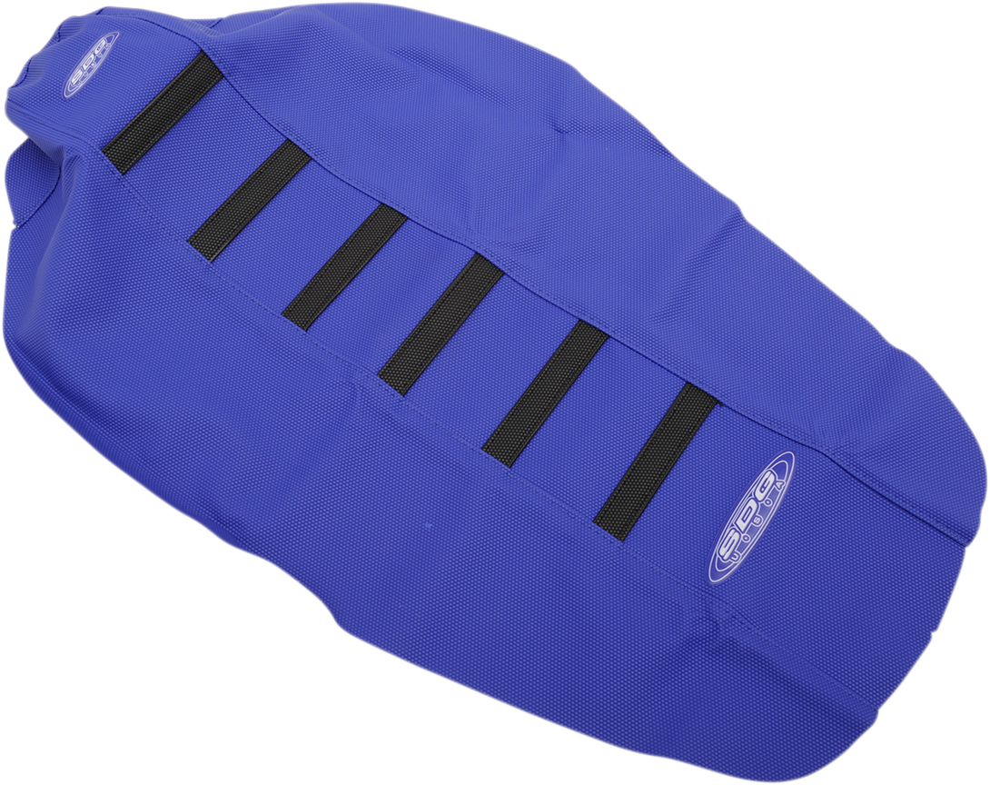 6-Ribbed Seat Cover - Blue/Black - YZ 450