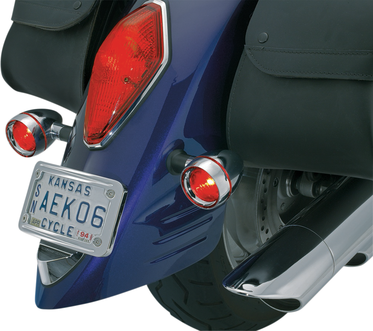 Deep Dish Bezels - Chrome - Red Lenses