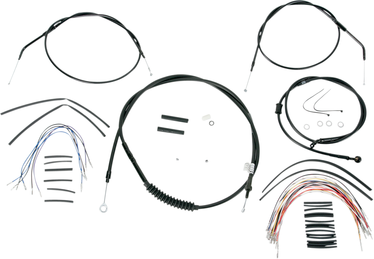 Complete Black Vinyl Handlebar Cable/Brake Line Kit for Ape Hanger Handlebars