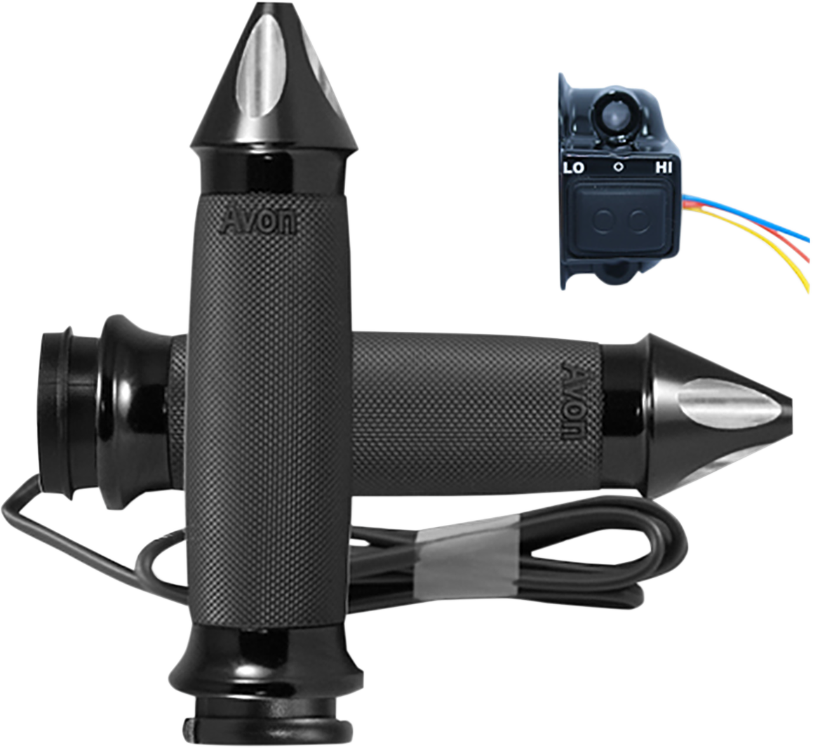 Black Heated Custom Contour Spike Grips for TBW