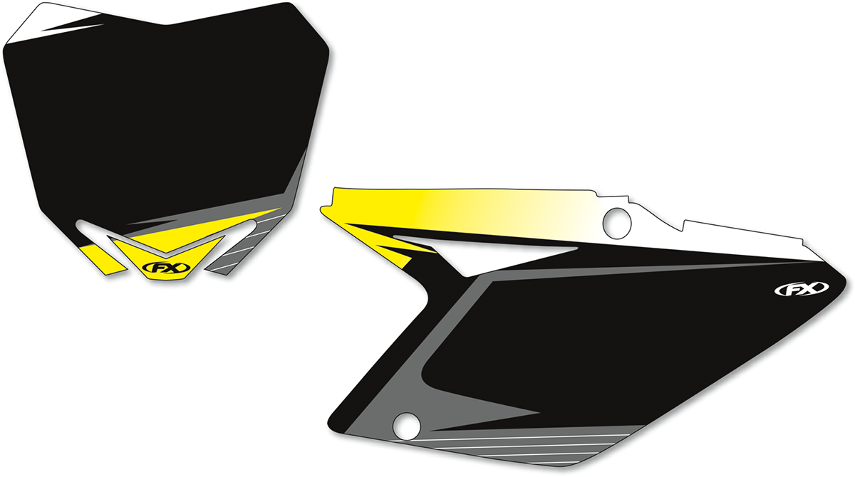Graphic Number Plates - Black/Yellow - RMZ450