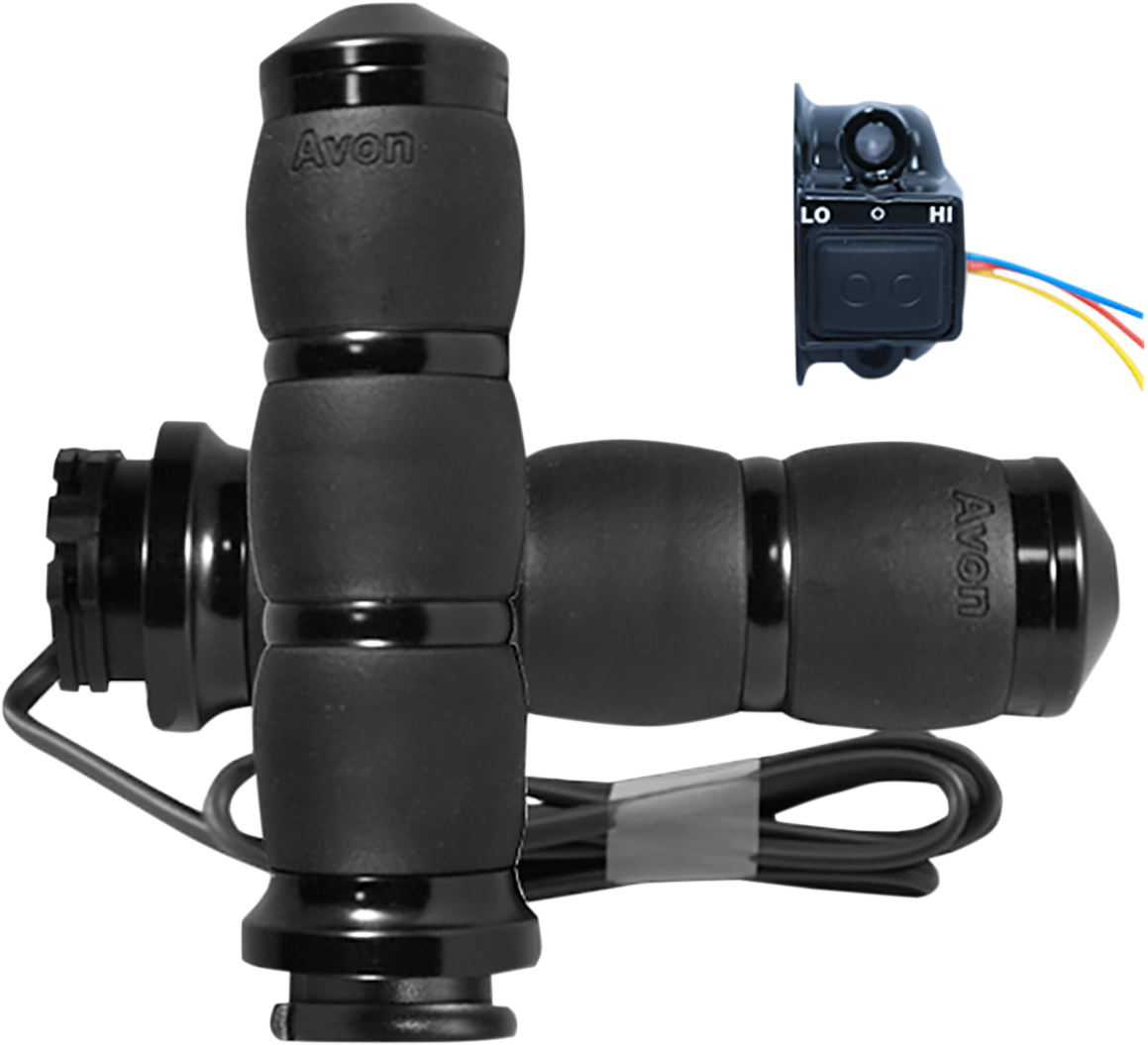 Black Heated Velvet Air Grips for Cable