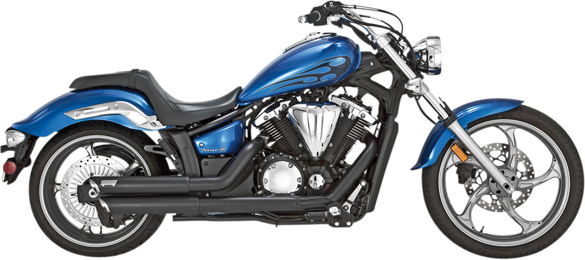 Staggered Twin Slash Exhaust - Black